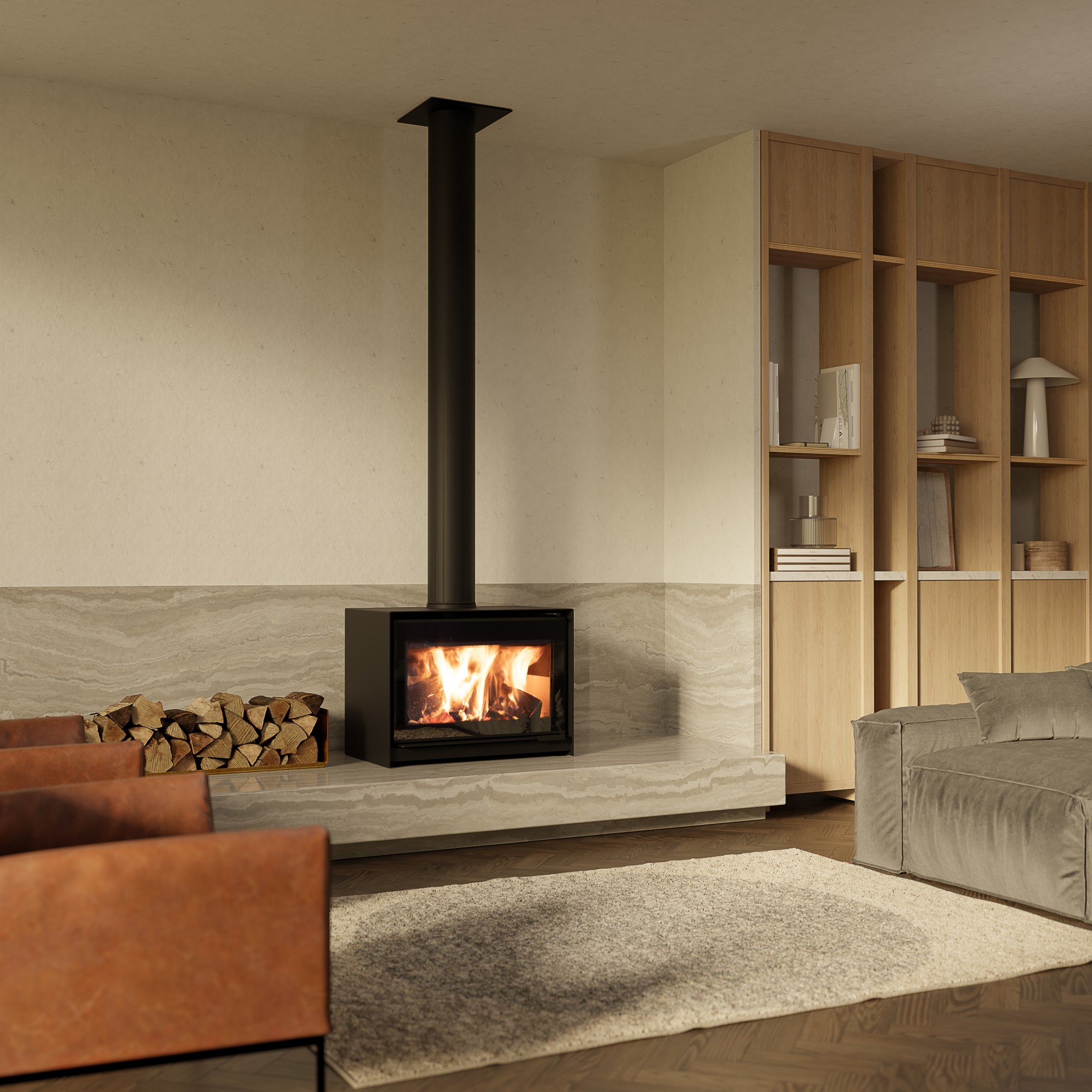 Modern freestanding fireplaces